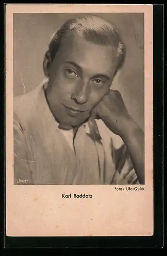 AK Schauspieler Karl Raddatz in nachdenklicher Pose