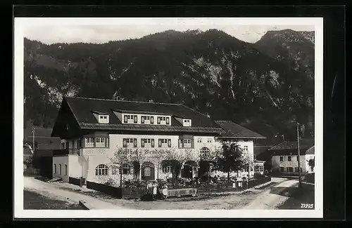 AK Bayrischzell, Gasthof Wendelstein mit Strasse