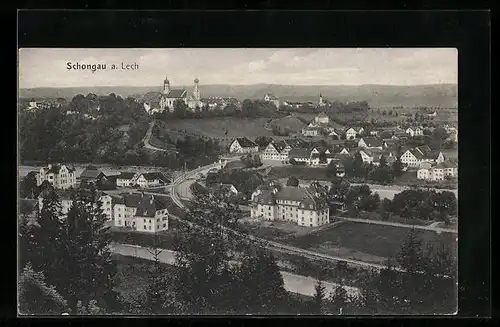 AK Schongau a. Lech, Teilansicht aus der Vogelschau