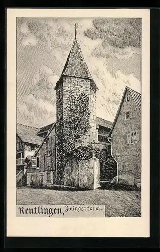 AK Reutlingen, am Zwingerturm