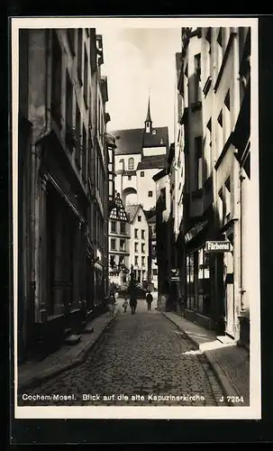 AK Cochem /Mosel, Blick auf die alte Kapuzinerkirche