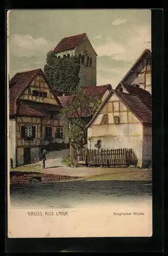 AK Lahr, Ortspartie mit Burgheimer Kirche