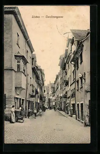 AK Lindau, Partie in der Strasse Carolinengasse