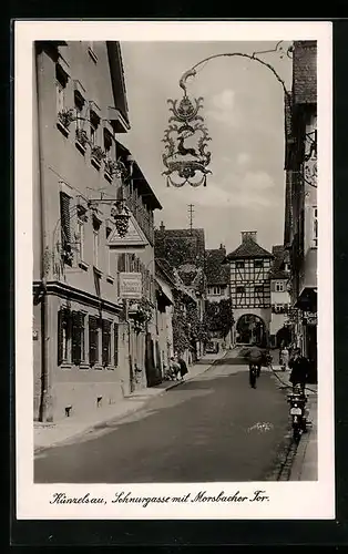 AK Künzelsau, Schnurgasse mit Morsbacher Tor