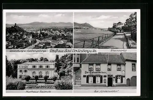 AK Bad Godesberg a. Rh., Gasthaus Zur Lindenwirtin und Ortsansichten