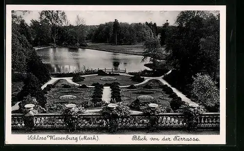 AK Wiesenburg, Schloss Wiesenburg, Blick von der Terrasse