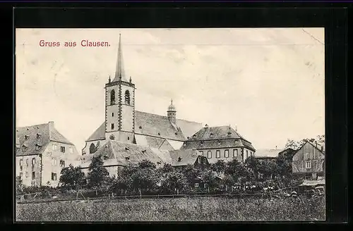 AK Clausen, Teilansicht mit Kirche