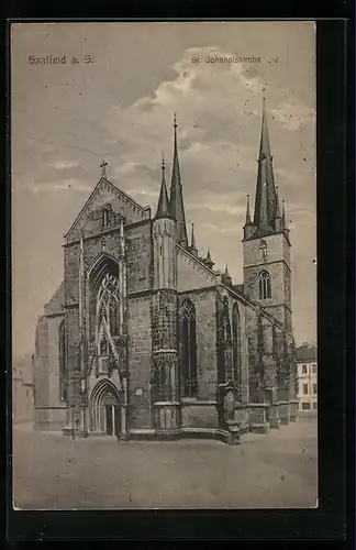 AK Saalfeld a. S., Blick auf die St. Johanniskirche