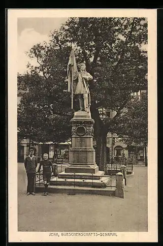 AK Jena, Burschenschafts-Denkmal vor Baum