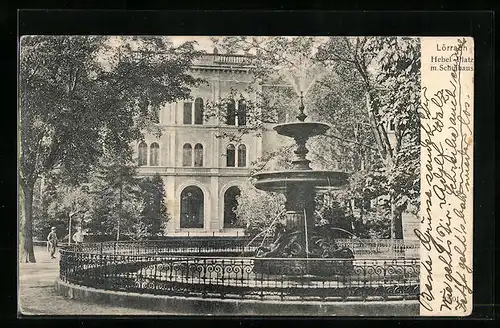 AK Lörrach, Hebel-Platz mit Schulhaus