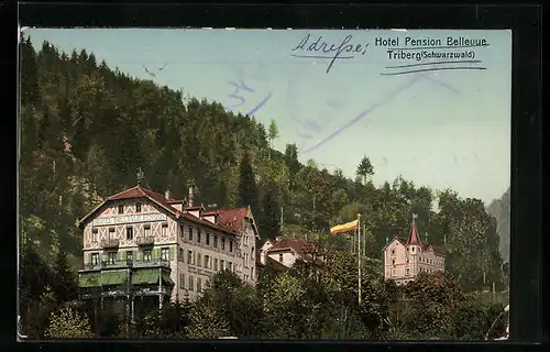 AK Triberg /Schwarzwald, Hotel und Pension Bellevue