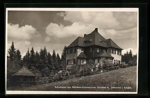 AK Zinnwald i. Erz., Schulheim des Mädchen-Gymnasiums Dresden-N.