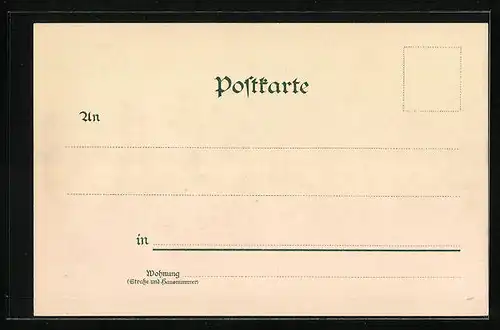 Lithographie Bad Liebenstein, Blick über die Dächer der Gemeinde auf die Kirche