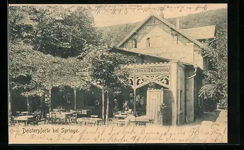 AK Deisterpforte bei Springe, Gasthaus mit Aussenbewirtung