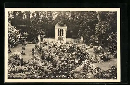 AK Meerane i. Sa., Wunderlich-Ehrung mit Umgebung