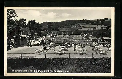 AK Grund / Freital, Blick auf das Cafe im Hubertus-Bad