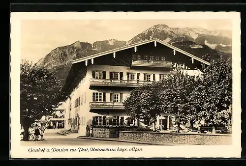 AK Unterwössen /bayr. Alpen, Gasthaus u. Pension zur Post