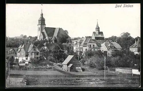 AK Bad Steben, Ortsansicht mit Kirche