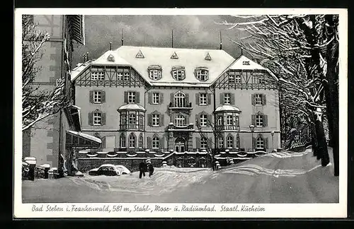 AK Bad Steben /Frankenwald, Staatliches Kurheim im Winter