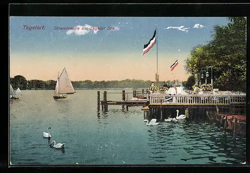 AK Berlin, Strandpartie am Tegeler See