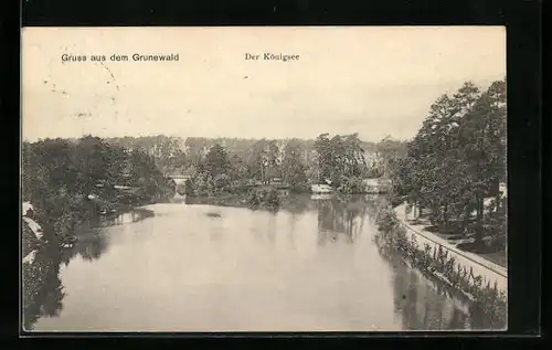 AK Berlin-Grunewald, Der Königssee, Teilansicht