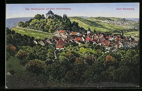 AK Rotenberg, Blick auf das Dorf mit Grabkapelle