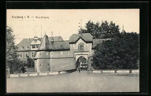 AK Friedberg i. H., Blick auf den Burgeingang
