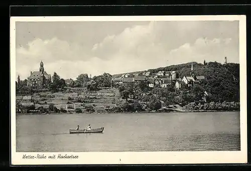 AK Wetter /Ruhr, Ortsansicht mit Harkortsee vom Wasser