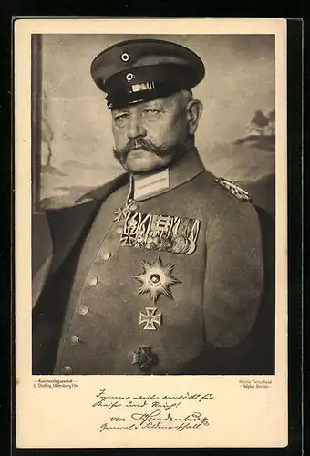 AK Generalfeldmarschall Paul von Hindenburg in Uniform