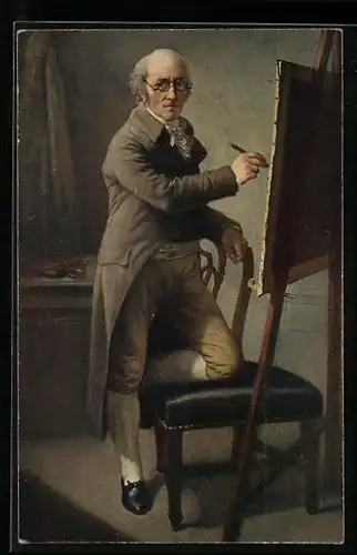AK Maler A. Graff vor der Staffelei