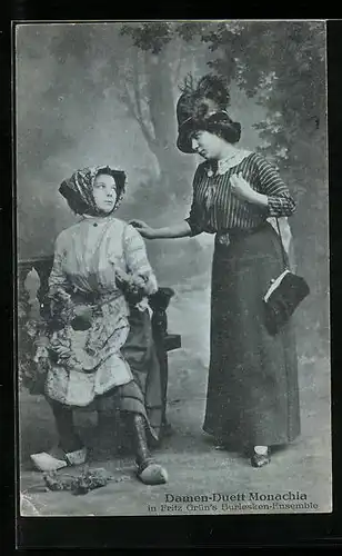 AK Damen-Duett Monachia in Fritz Grüns Burlesken-Ensemble