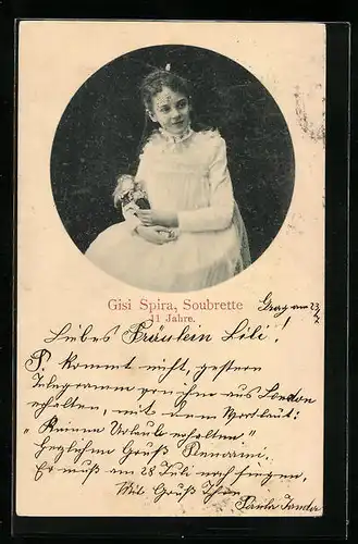 AK Soubrette Gisi Spira im Alter von 11 Jahren