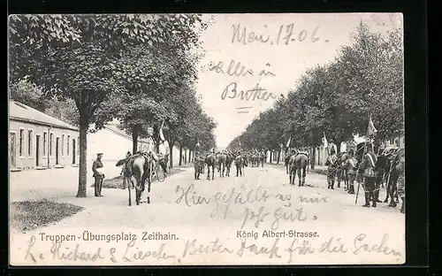 AK Zeithain, Truppen-Übungsplatz, König Albert Strasse