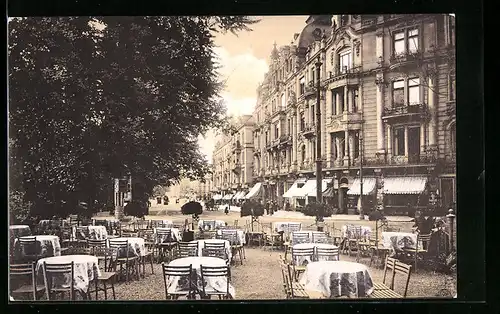 AK Wiesbaden, Wilhelmstrasse mit Cafe Berliner Hof