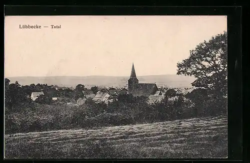 AK Lübbecke, Blick vom Hügel auf den Ort