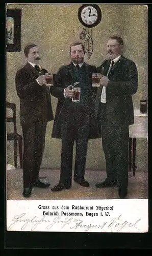 AK Hagen i. W., Restaurant Jägerhof, Innenansicht