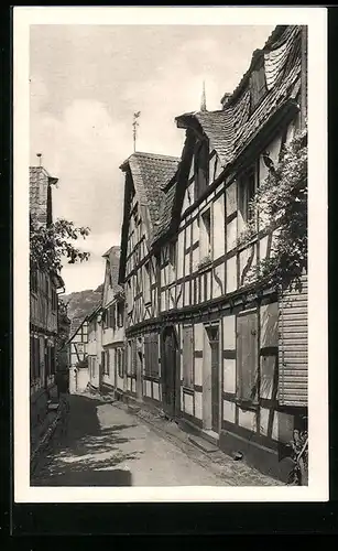 AK Unkel, Häuser im Fachwerkstil in der Pützgasse