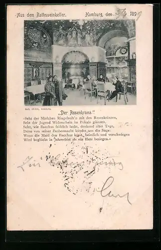 AK Hamburg, Innenansicht vom Ratsweinkeller, Der Rosenkranz