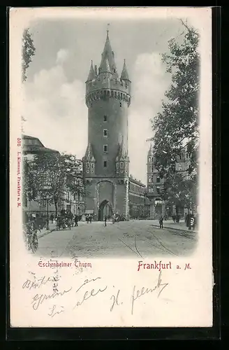 AK Frankfurt am Main, Strassenpartie am Eschenheimer Turm