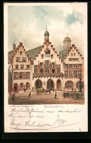 Lithographie Alt-Frankfurt, Der Römer (Neue Fassade)