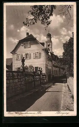 AK Bad Mergentheim a. Tb., Ortsansicht mit Pfarrgang