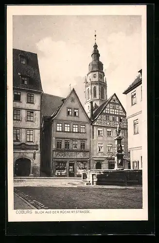 AK Coburg, Blick aus der Rückertstrasse