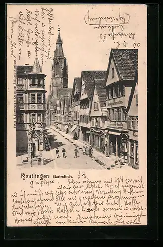 AK Reutlingen, Blick auf die Marienkirche