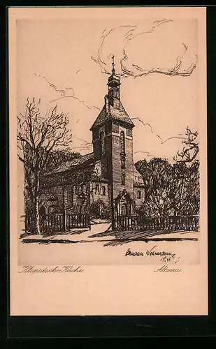 Künstler-AK Hamburg-Altona, Klopstock-Kirche