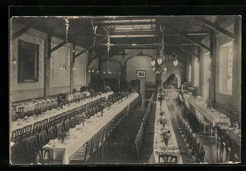 AK Hamburg-Wandsbek, Innenansicht des Gemeinde-Hauses