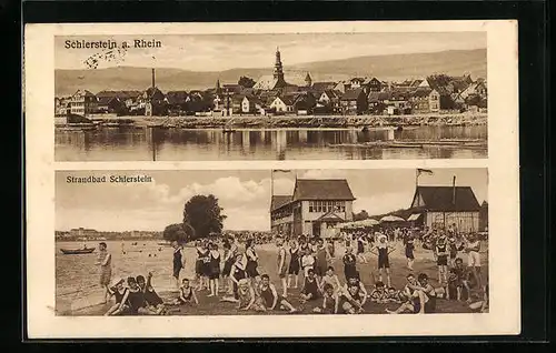 AK Schierstein a. Rhein, Strandbad, Ortsansicht