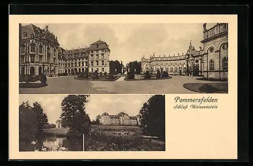 AK Pommersfelden, Schlossplatz von Schloss Weissenstein