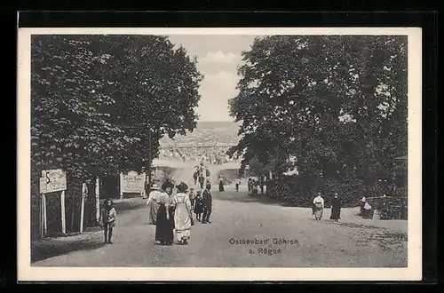 AK Ostseebad Göhren a. Rügen, Eingang zum Hotel und Restaurant Schultz