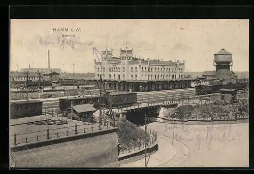 AK Hamm, Totalansicht des Bahnhofs