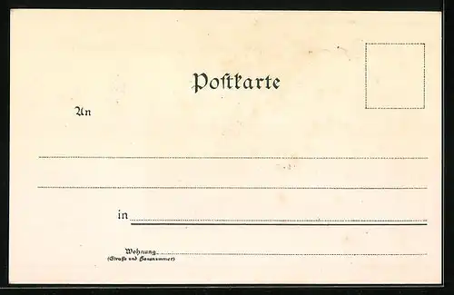 Lithographie München, Totalansicht vom Marienplatz